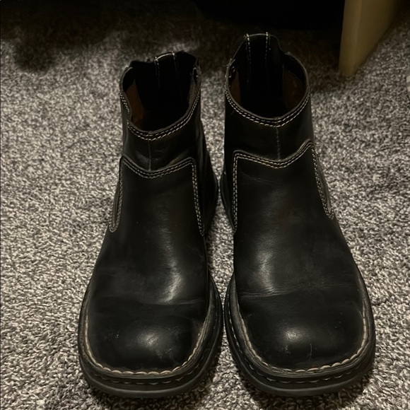 Born Black Ankle Boots with Stitch Detail - Picture 4 of 4